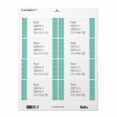 KRW Ocean Blue Aangepast verzendadres label (Full Sheet)