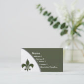 KRW Olive Fleur De Lis Two Tone Visitekaartje (Staand voorkant)