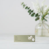 KRW Olive Green Elegant Floral Profile Card Mini Visitekaartje (Staand voorkant)
