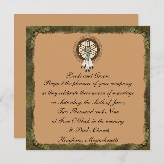 KRW omp Drocatcher Custom Wedding Invitation Kaart (Voorkant / Achterkant)