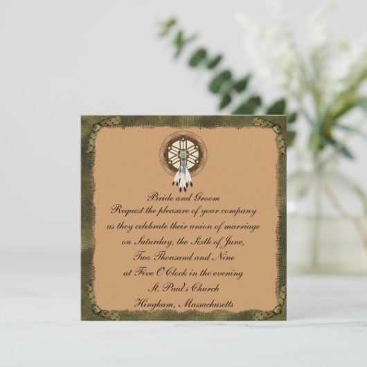 KRW omp Drocatcher Custom Wedding Invitation Kaart (Staand voorkant)