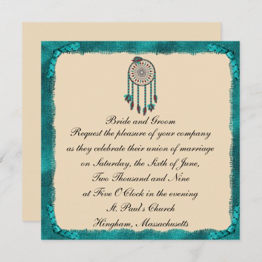 KRW omp Drocatcher Custom Wedding Invitation Kaart (Voorkant / Achterkant)