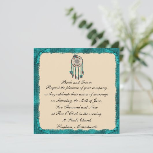 KRW omp Drocatcher Custom Wedding Invitation Kaart (Staand voorkant)