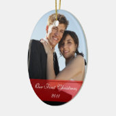 KRW ons eerste kerstfeest samen met aangepaste ver Keramisch Ornament (Links)