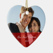 KRW ons eerste kerstfeest samen met aangepaste ver Keramisch Ornament (Rechts)