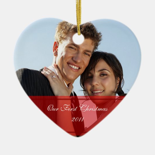 KRW ons eerste kerstfeest samen met aangepaste ver Keramisch Ornament (Voorkant)