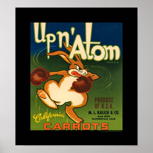 KRW  op Atom Carrots Veggie Label Poster (Voorkant)