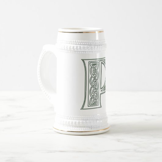 KRW - P - Celtic Monogrammed Stein Bierpul (Voorkant links)