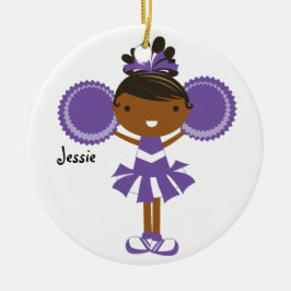 KRW Paarse Cheerleader - Aangepaste naam Keramisch Ornament