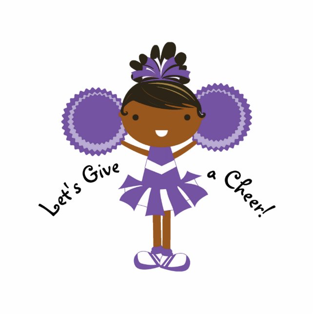 KRW Paarse Cheerleader Birthday Centerpart 8 x 10 Staand Fotobeeldje (Voorkant)