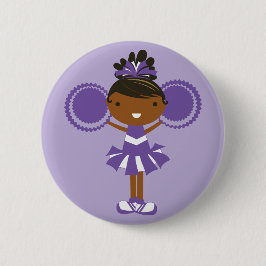 KRW Paarse Cheerleader Birthday Party Button
