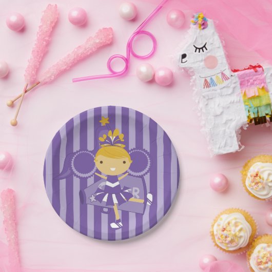 KRW Paarse Cheerleader Party Paper Borden Papieren Bordje (Feest)