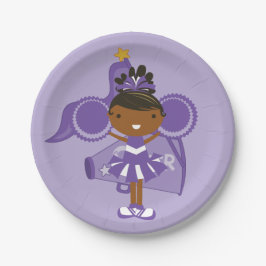 KRW Paarse Cheerleader Party Paper Borden Papieren Bordje
