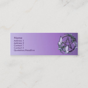 KRW Paarse Floral Wiccan Pentagram - Aangepaste ka Mini Visitekaartje