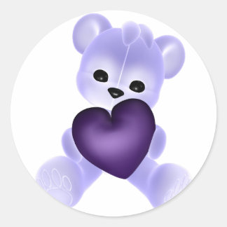KRW Paarse Teddy Ronde Sticker