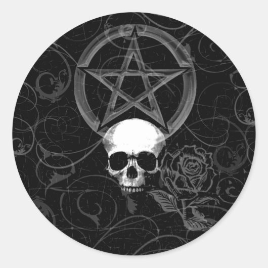 KRW Pagan Grunge schedel Ronde Sticker (Voorkant)