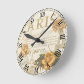 KRW Paris Rozen Roman Numeral Clock Ronde Klok (Hoek)