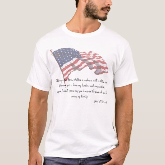 KRW Patriotic John F Kennedy Quote T-shirt (Voorkant)