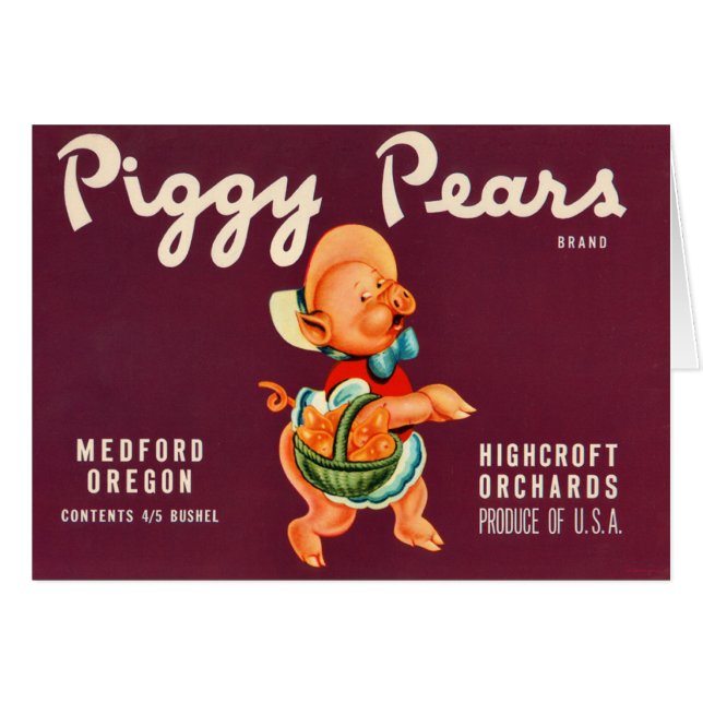 KRW  Piggy Pears Crate Label (Voorkant Horizontaal)