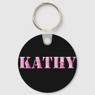 KRW Pink Camo Name Keychain - Kathy