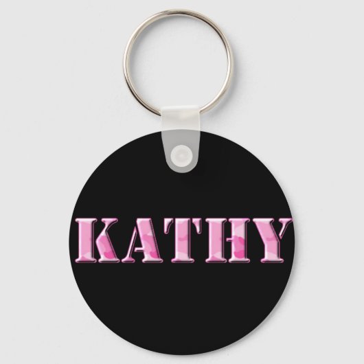 KRW Pink Camo Name Keychain - Kathy (Voorkant)