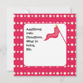 KRW Pink Cheerleader 2 Sided Birthday Invitation Kaart (Achterkant)