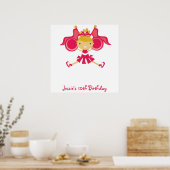 KRW Pink Cheerleader Birthday Autograaf Poster (Keuken)