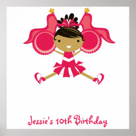 KRW Pink Cheerleader Birthday Autograaf Poster