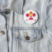 KRW Pink Cheerleader Birthday Party Button (In situ)
