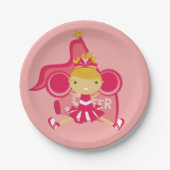 KRW Pink Cheerleader Party Paper Borden Papieren Bordje (Voorkant)