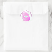 KRW Pink Ik zat op de Potty Training Reward Ronde Sticker (Tas)