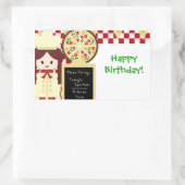 KRW Pizza Happy Birthday Party Meisje Sticker (Tas)