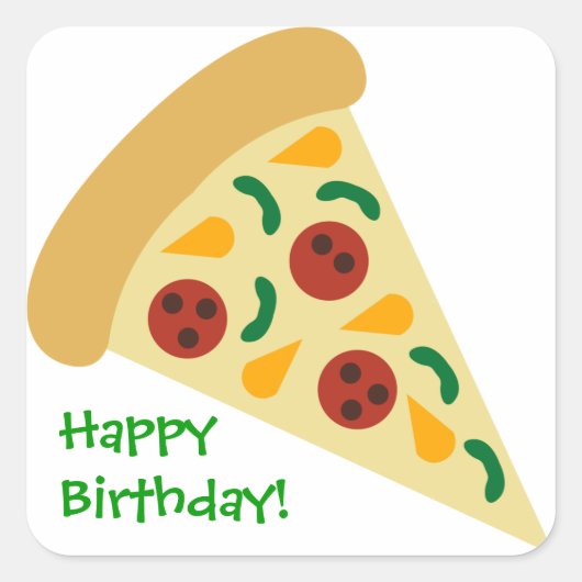 KRW Pizza Slice Birthday Party Sticker (Voorkant)