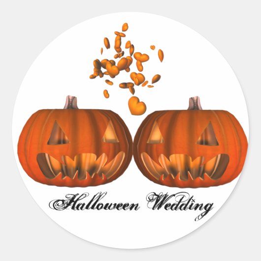 KRW pompoen liefde halloween bruiloft Ronde Sticker (Voorkant)