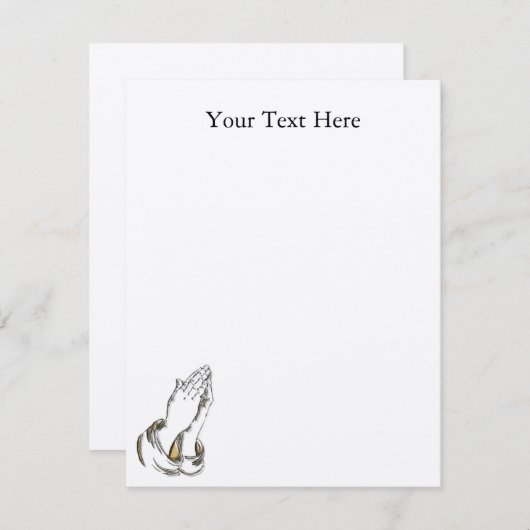 KRW Praying Hands 4.25x5.5 Gold Custom-uitnodiging Kaart (Voorkant / Achterkant)