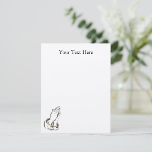 KRW Praying Hands 4.25x5.5 Gold Custom-uitnodiging Kaart (Staand voorkant)