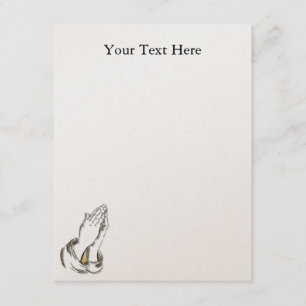 KRW Praying Hands 4.25x5.5 Gold Custom-uitnodiging Kaart