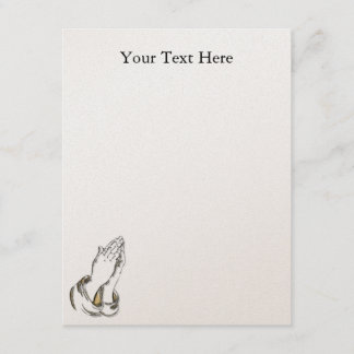 KRW Praying Hands 4.25x5.5 Gold Custom-uitnodiging Kaart