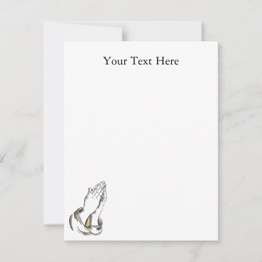 KRW Praying Hands 5.25x5.25 Blue Custom-uitnodigin Kaart (Voorkant)