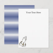 KRW Praying Hands 5.25x5.25 Blue Custom-uitnodigin Kaart (Voorkant / Achterkant)