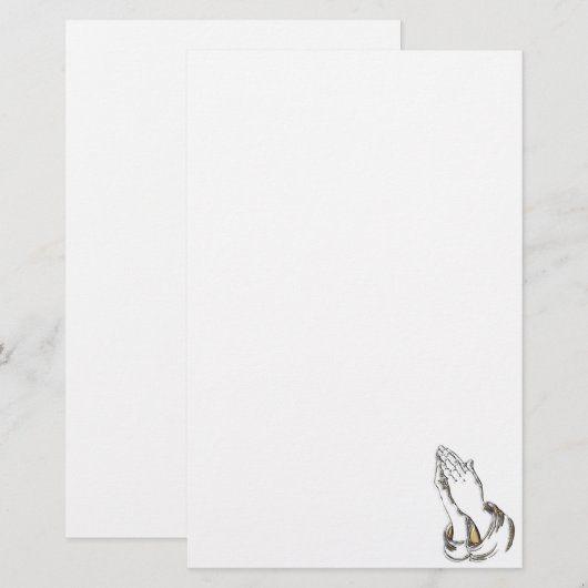 KRW Praying Hands Stationery Briefpapier (Voorkant / Achterkant)
