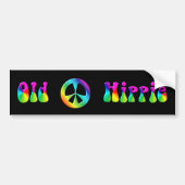 KRW Rainbow Old Hippie Peace Sign Bumpersticker (Voorkant)