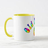 KRW Rainbow Old Hippie Peace Sign Mok (Links)