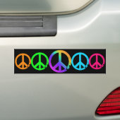 KRW Rainbow Peace Signs Bumpersticker (Op auto)