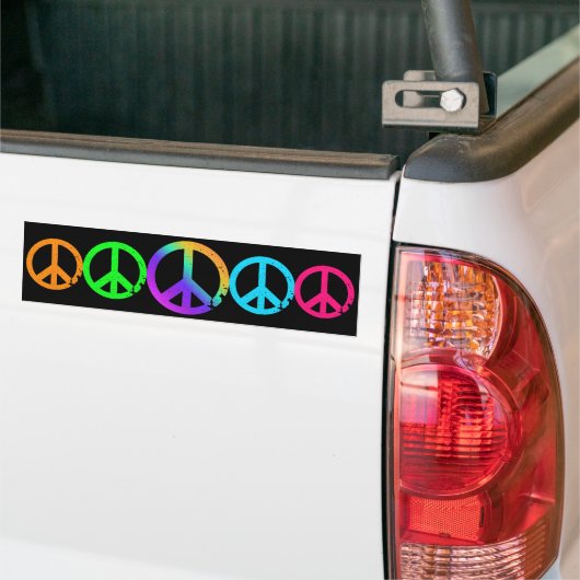 KRW Rainbow Peace Signs Bumpersticker (Op Truck)