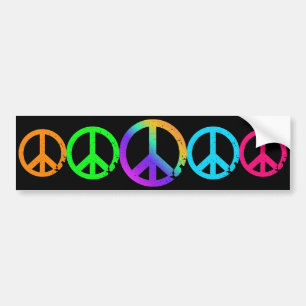 KRW Rainbow Peace Signs Bumpersticker