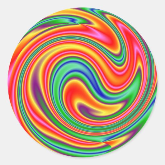 KRW Rainbow Swirl Ronde Sticker (Voorkant)