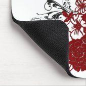 KRW Red Floral Grunge Muismat (Hoek)
