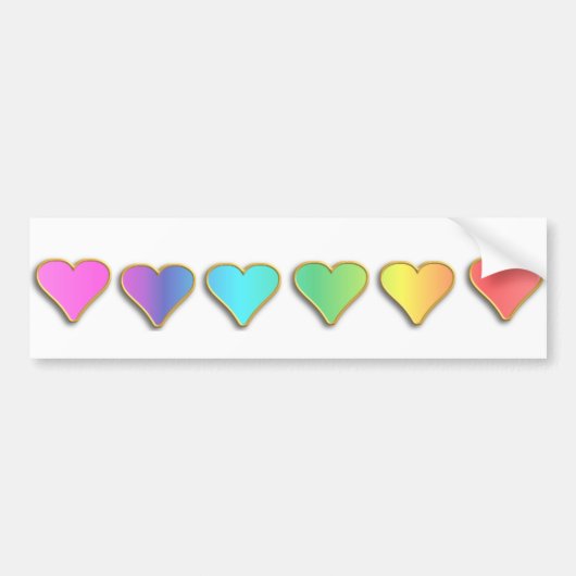 KRW regenboogharten Bumpersticker (Voorkant)