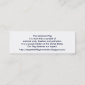 KRW respecteert de vlag Verenigde Staten Pride Car Mini Visitekaartje (Achterkant)